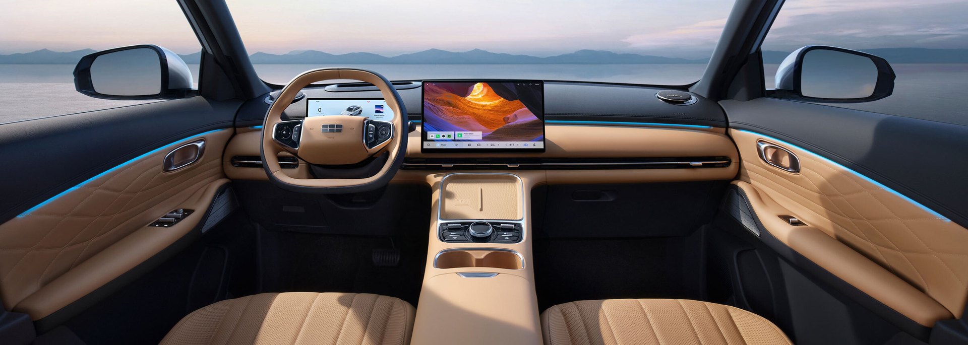 vista interior do geely starry em-i
